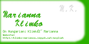 marianna klimko business card